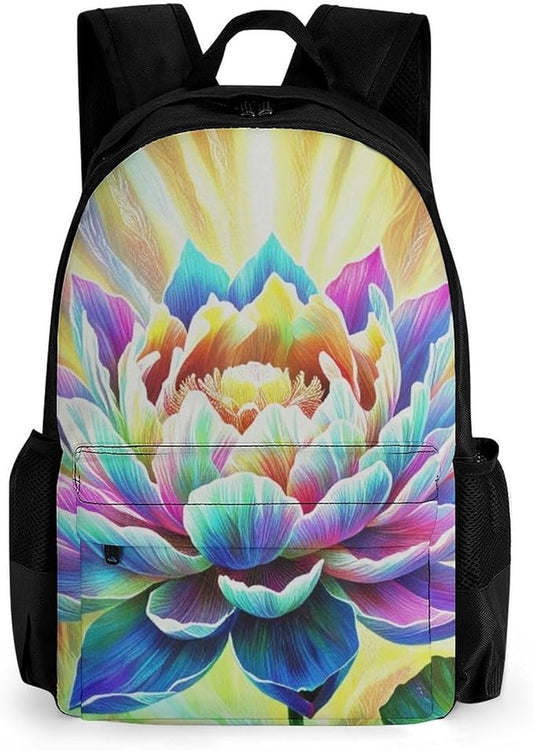 Rucksack Multipurpose Anti-Theft Big Capacity Shoulder Bag, Healing Poppy Flower Travel Hiking Camping Rucksack With Side Pockets