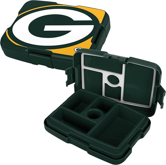 FOCO NFL Unisex-Adult Officially Licensed 2-Tone Big Logo Team Color Football Leak Proof 5 Compartment Bento Lunch Box - Green Bay Packers