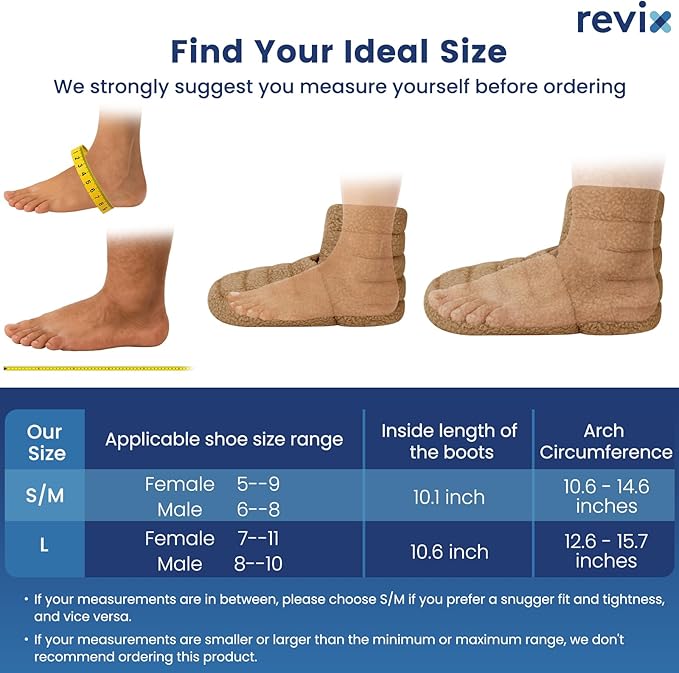 REVIX Microwaveable Booties and Feet Warmers, Microwaveable Foot Warmers with Adjustable Fit & Non-Slip, Microwavable Socks Heated Booties for Women and Men, Mocha L