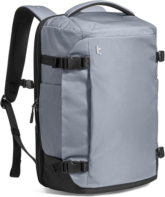 tomtoc Travel Backpack 40L, TSA Friendly Flight Approved Carry-on Luggage Hand Water-resistant Lightweight Business Rucksack, Durable Large Weekender Bag Daypack Fits 17.3 Inch Laptop