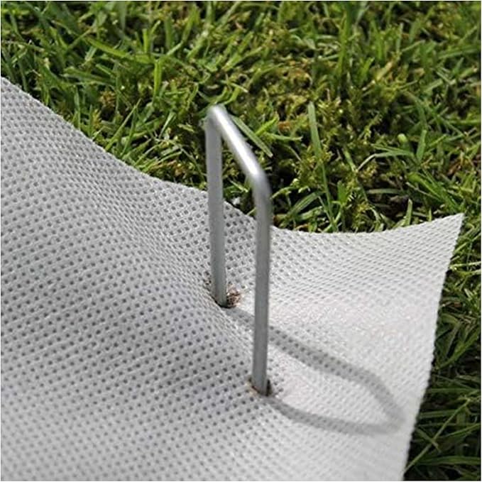 MySit 12" Garden Stakes Pins Landscape Staples 11Ga Tent Stakes 200Pack, Heavy Duty Galvanized Steel Metal Yard Stakes Ground Lawn Staples Fence Anchors for Weed Barrier Fabric