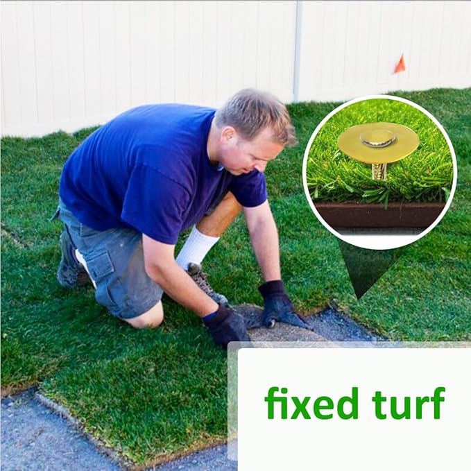 Synthetic Grass Landscape Landscape Anchoring Stakes Artificial Turf Stakes High Temperature Quenching Used for Garden Lawn Yard,Paver Edging,Weed Barrier,Artificial Turf 6" 40 Stakes 40 spacers