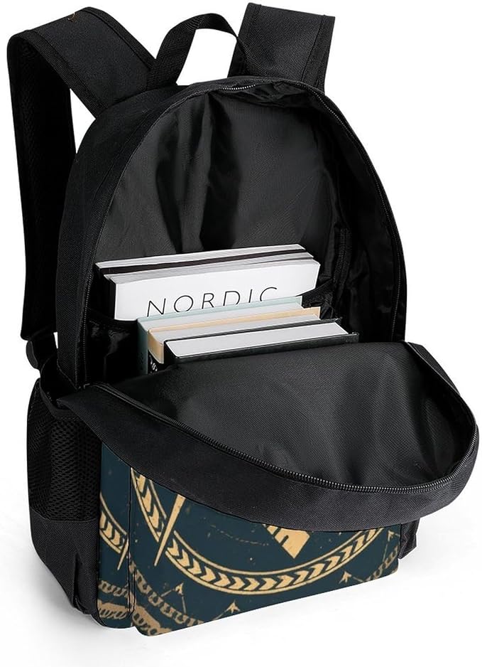Casual Daypack Multipurpose Anti-Theft Large Capacity Carry On Bag, Gold Freemason Freemasonry Masonic Art Casual Daypack Climbing Shoulder Bag With Padded Straps