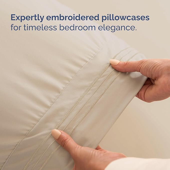 Full XL Bed Sheet - 4 Piece Full XL Bed Sheets Set - Soft, Breathable & Cooling - Hotel Luxury Bedding for Women, Men, Kids, Teens, Boys & Girls - Deep Pockets, Comfy, Fade and Wrinkle Free - Wheat