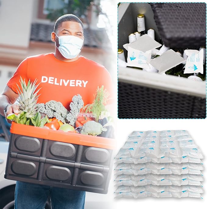 Reusable Ice Packs for Cooler Dry Ice Pack for Shipping Frozen Food & Perishables Storage & Mailing | Leak-Proof Long Lasting Cold Freezer Ice Packs for Lunch Bags & Insulated Boxes