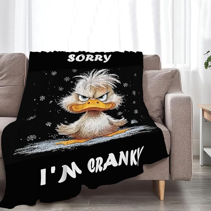 Funny Duck Blanket Cute Animal Throw Blankets Gifts for Girls Boys Kids Duck Lover Soft Cozy Fleece Plush for Couch Sofa Bed 60"x50"