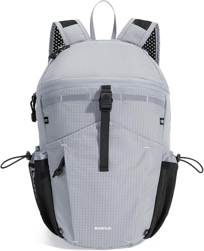 ECOHUB 15L Ultra-Lightweight Packable Backpack, Casual Daypack for Daily Use, Small Hiking & Travel, Foldable Backpack, Water-Resistant Nylon, Reflective Design