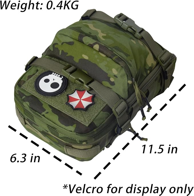 Tactical Hydration Backpack for 2L Hydration Bladder, Lightweight Hydration Backpack MOLLE Water Carrier for 2L Hydration Bladder Reservoir Pack for Hiking Biking Running Climbing