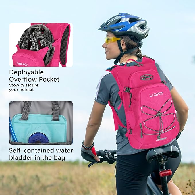 LARIPOP 18L Hydration Backpack with 2L Leak-Proof Water Bladder for Hiking Cycling Running Men Women
