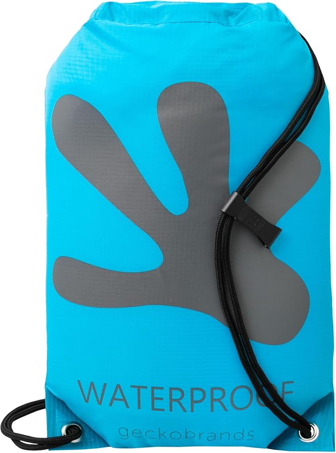geckobrands Embark 10L Drawstring Backpack – Waterproof, Lightweight Dry Bag for Beach, Hiking, and Light Water Activities