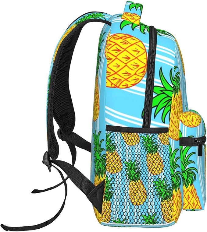 Backpack Polyester Multipurpose Anti-Theft Pineapple Pattern Shoulder Bag Big Capacity Gym Outdoor Hiking Backpack With Padded Straps