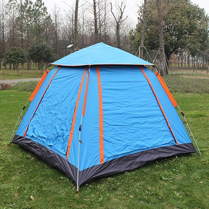 GeRRiT Two Doors 4 Season Tent for 3-4 Persons, Camping Automatic Pop Up Tent Waterproof Sun Shade Anti UV for Beach/Hiking/Backpacking/Fishing Instant Sun Shelter Canopy, Green