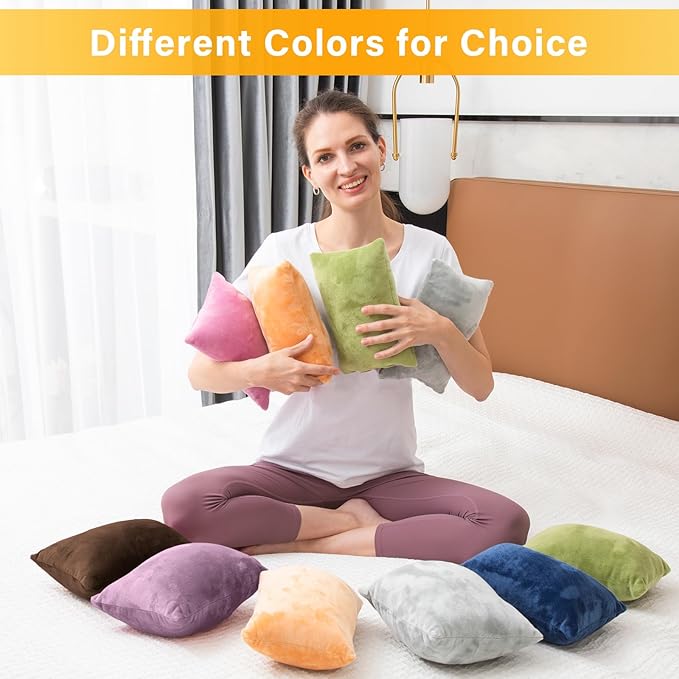 2 Pack Small Pillow, Memory Foam Mini Pillow 11 X 7 Inches for Travel, Sleeping, Nap and Neck, Knee, Lumbar Support, Tiny Cushion for Pet, Dogs (Dark Purple)