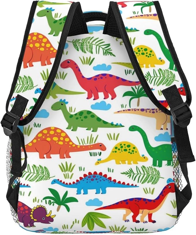 Men Women Polyester Cartoon Dinosaur Set Daypack Big Capacity Shoulder Bag With Smooth Zippers for Hiking Work Walking Cycling