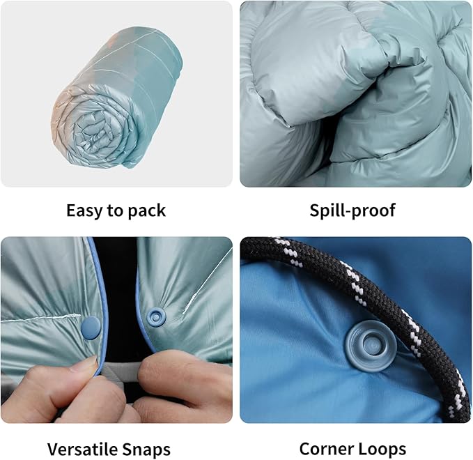 Camping Blanket, Packable Puffy Blankets Lightweight Windproof Waterproof for Outdoors,Hiking, Backpacking,Beach,Car,Picnic,Stadium