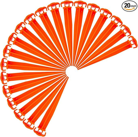 ASR Outdoor Orange Heavy Duty ABS Plastic Tent Stakes Ground Anchor Camping Essentials