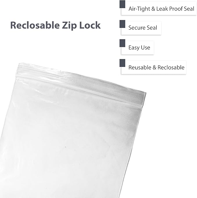 50-Pack 4" x 6" Reclosable Zip Bags – Durable & Convenient Storage Solution