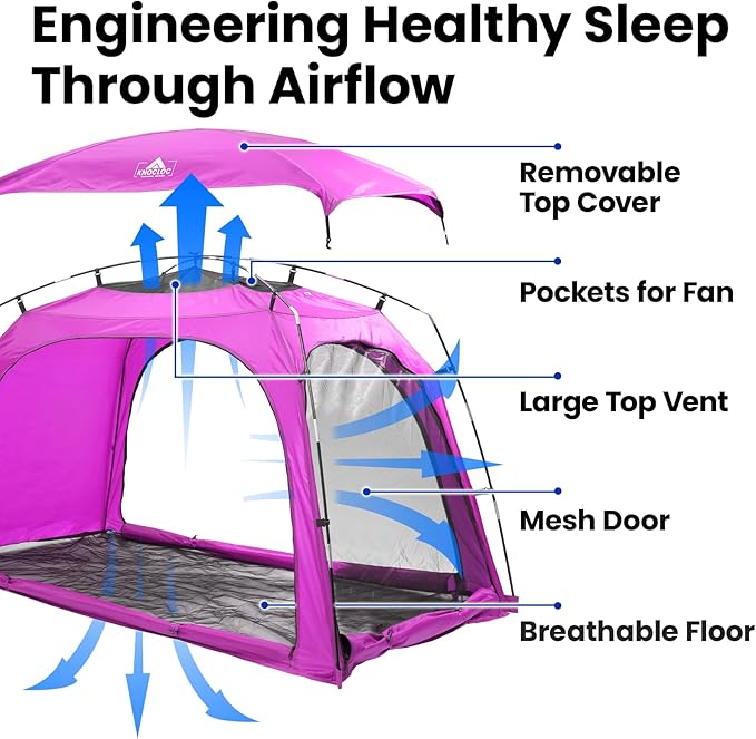 Twin Bed Tent for Girls Deeper Sleep & Privacy, with Built-in Fan Pocket for Improved Airflow, CPC Certified Princess Bed Tent for Kids Sleepover & Room Sharing, Lightweight & Easy Setup(Pink)