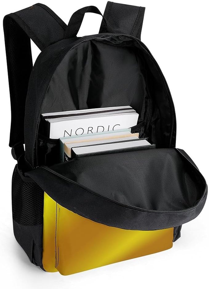 Men Women Polyester Flag Of Ukraine Daypack Bookbag Big Capacity Shoulder Bag With Padded Straps for Climbing Travel Walking Cycling