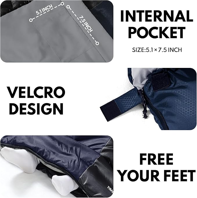 0 Degree XXL Sleeping Bags for Adults Cold Weather,Camping Sleeping Bag with Compression Sack for Winter Hiking, Hunting,Traveling