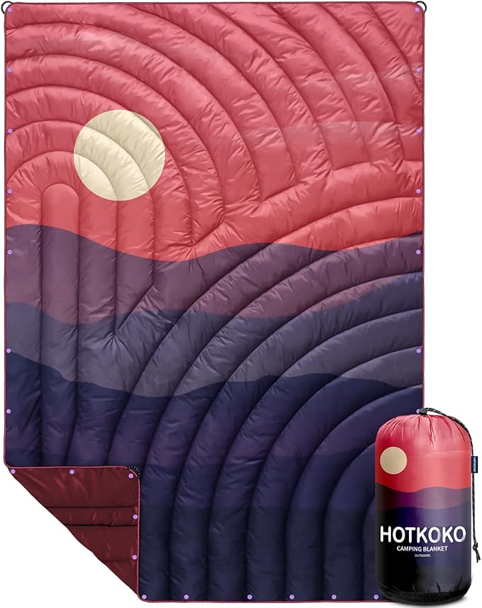 Camping Blanket,Lightweight Down Alternative Puffy Printed Camping Blanket Packable Outdoor Blanket for Camping,Traveling, Stadium, Hiking, Picnics