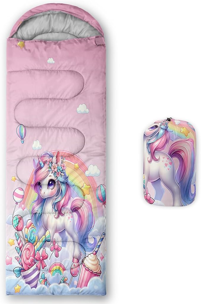 HOSIMA Dear Hunting Pattern Cold Weather Sleeping Bags for Adults,Black Light Weight Sleeping Bags for Kids Adults,WaterProof Sleeping Bags for Outdoors Hiking.