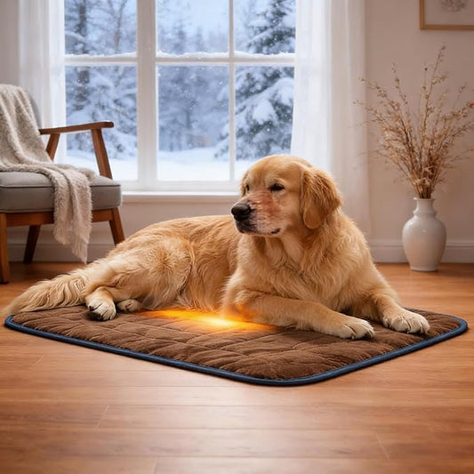 Thermal Reflection Pad for Dogs, Stop Joint Heat Loss – Restore Mobility & Comfort, Reflects Body Heat Back to Joints, No Electricity,Soft Sleeping Pad for Cold Floors, Washable (Brown, S)