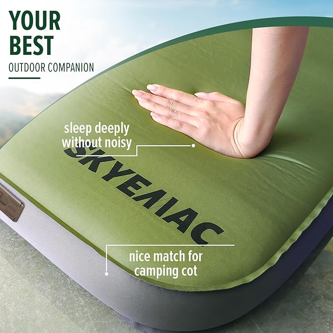 Self-Inflating Memory Foam Sleeping Pad - Single Pad, Built-in Pump, R-Value 13, 78''x29''x4'', Fast Inflation & Deflation, 4-Season Camping Mattress for Outdoor Adventures
