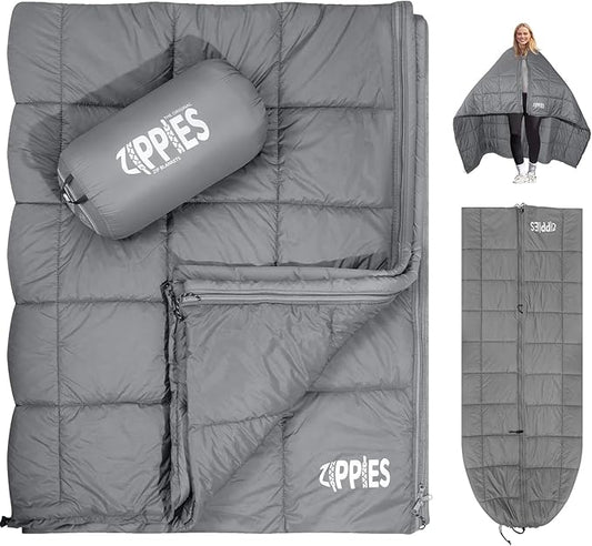 3M Thinsulate Insulation Puffy Camping Blanket for Cold Weather, Queen Size Warm Camping Quilt with Zipper, Waterproof Outdoor Sleeping Bag for Hammock, Cozy & Versatile Gift for Men and Women