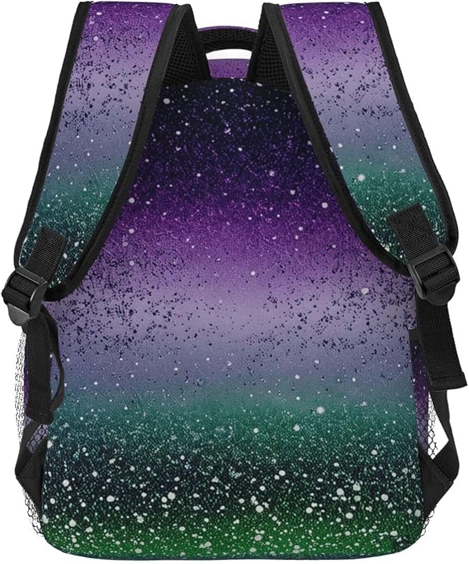 Daypack Bookbag Multipurpose Anti-Theft Big Capacity Carry On Bag, Sparkling Mermaid Scales Travel Hiking Camping Rucksack With Padded Straps