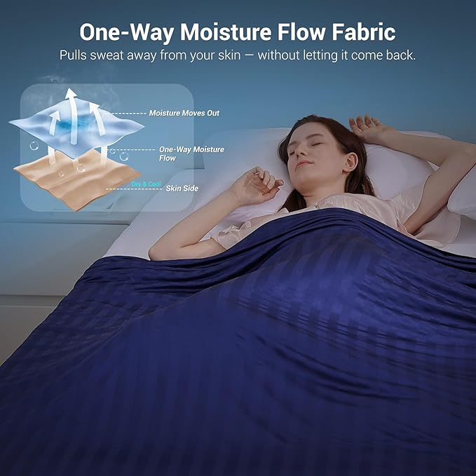 Elegear Cooling Blanket for Hot Sleepers, Arc-Chill® 3.0 Cooling Tech Q-Max >0.5, Stay Cool & Dry All Night, One-Way Moisture Flow, No Sticky Feeling, Breathable Lightweight Summer Blanket
