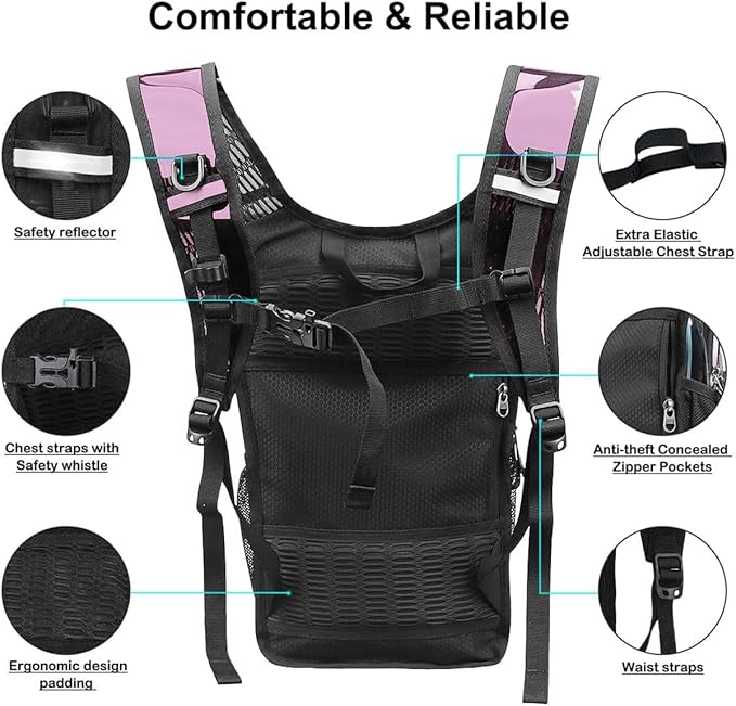 Hydration Backpack Pack, Water Backpack 20L Capacities Included 2L Hydration Bladder, Festival Essential - Rave Hydration Pack Hydropack Hydro for Hiking, Festival Gear
