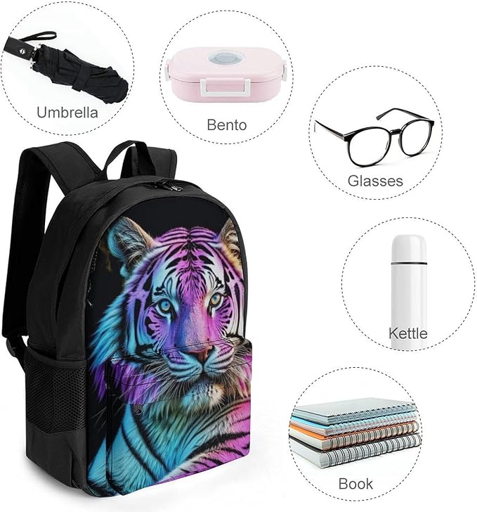 Polyester Daypack for Hiking Work Running, Big Capacity Anti-Theft Multipurpose Shoulder Bag, King Of The Tiger Butterfly Art Travel and Sport Backpack Rucksack