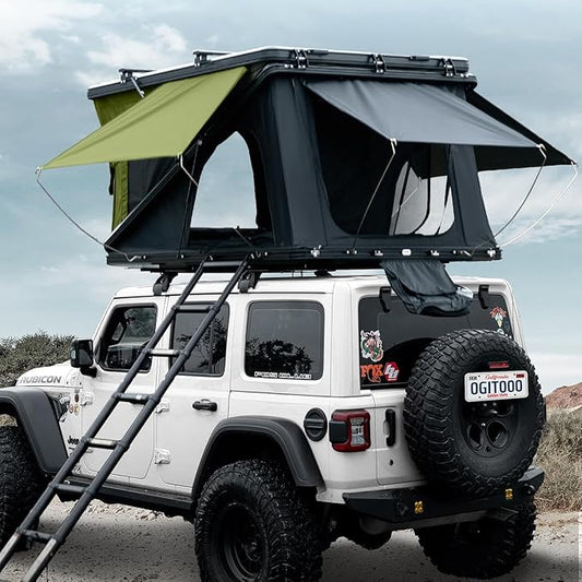 Rooftop Tent Hard Shell, Roof Top Tent Hardshell Suitable for Jeep SUV Truck Van, 3-4 Person