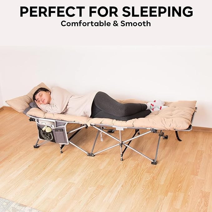 Zone Tech Camping Cot Mattress Pad Premium Quality Outdoor Comfortable Thicker Cotton Sleeping Cot Lightweight Waterproof Bottom Pad Mattress for Adult, Kid