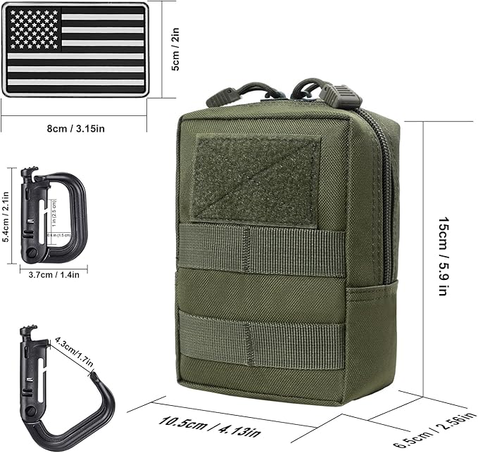 2 Pack Tactical Molle Pouch - Premium Durable Utility Bag for Military, Hiking, Camping, Hunting, EDC & Duty Belts, Backpacks and Vests