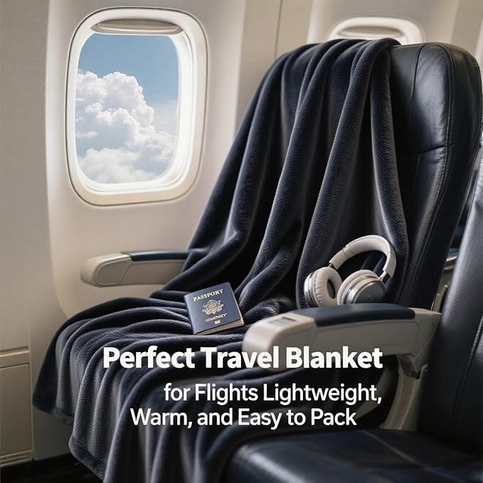 SNZ Cozy Wearable Blanket for Women & Men - 60"x33" Fleece Poncho, Warm Office Chair Lap Blanket, Travel, Camping & Home Wrap - Comfy Poncho Throw - Gift for Mom, Elderly