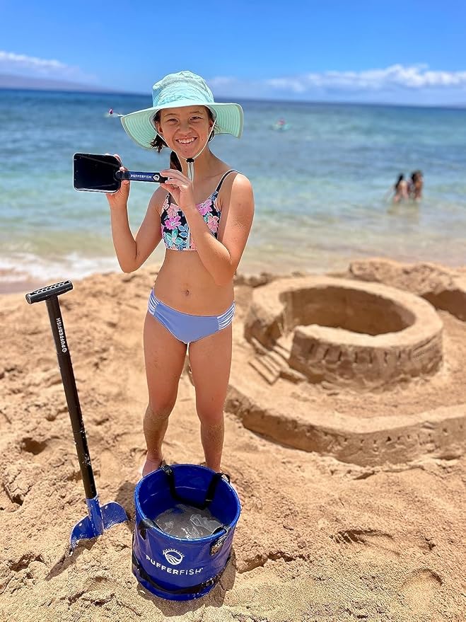 PUFFERFISH Better Bucket - Foldable Water Bucket for Sand Castles - Made from Recycled Plastic - Build Sand Castles with Ease