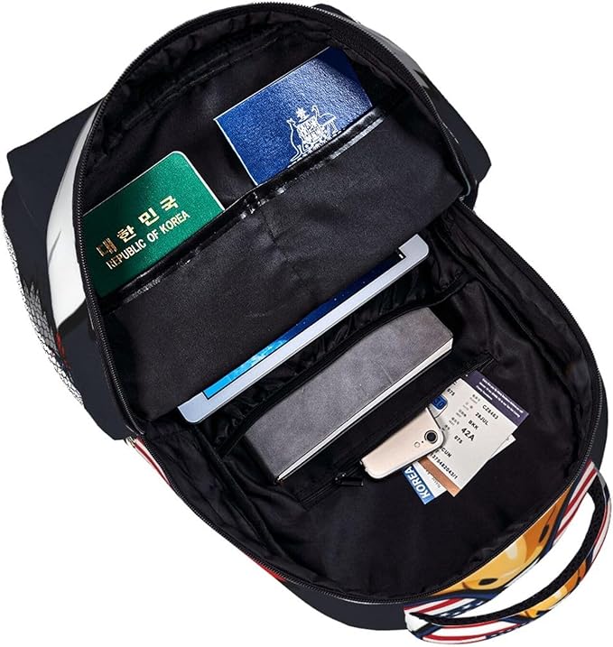 Men Women Polyester 250 Years 1776-2026 250th Birthday Eagle Liberty Art Backpack Large Capacity Bookbag With Smooth Zippers for Climbing Picnic Bicycle