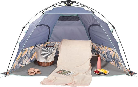 Lightspeed Outdoors Pop-Up Beach Sun Shade, Quick Shelter, Vintage Floral