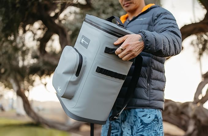 SugarLake Gear Waterproof Backpack Cooler, 24-Can Capacity, 48-Hour Ice Retention, Gray