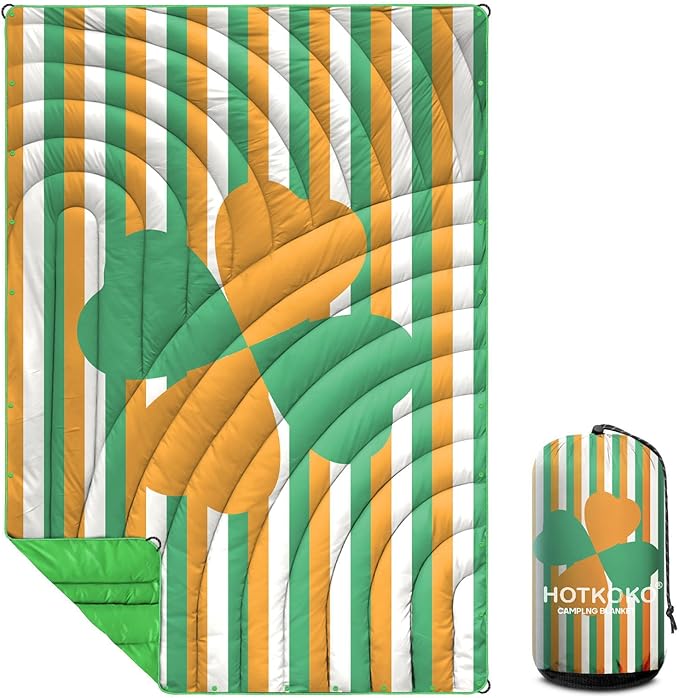 Camping Blanket,Puffy Printed Camp Blankets Lightweight Packable for Outdoor Camping,Traveling, Stadium, Hiking, Picnics
