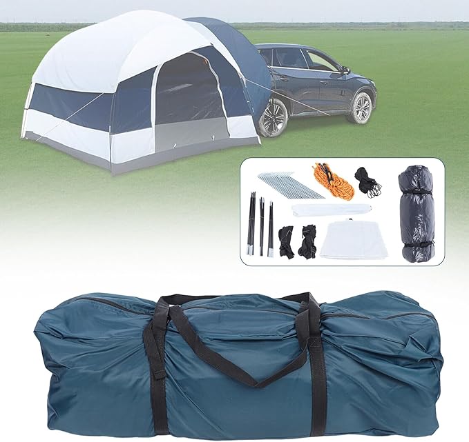 Universal Car SUV Tent Travel Camping Shelter Awning Rooftop Outdoor Sunshade for Mountaineering, Fishing, Wild Survival, Adventure 250cm*250cm