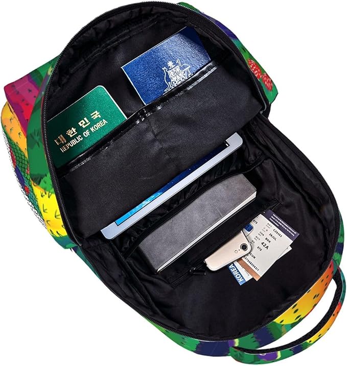 Rucksacks Lightweight Multipurpose Anti-Theft Wilder California Prickly Pear Colorful Cactus Art Shoulder Bag Big Capacity Laptop Book Bag Rucksack With Padded Straps