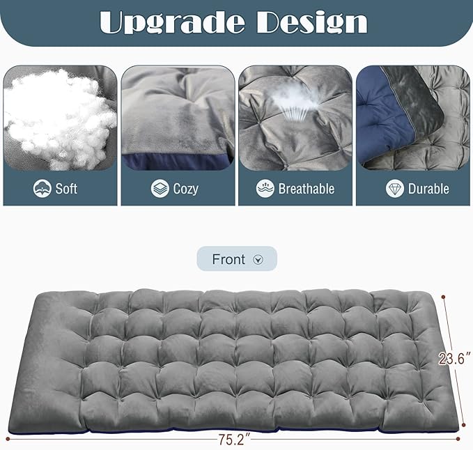 LILYPELLE Lounge Chair with Mattress, Heavy Duty Outside Lounge Chair Outdoor Portable Folding Lounge Chairs Sleeping Cots Bed for Camping, Pool, Beach, Patio