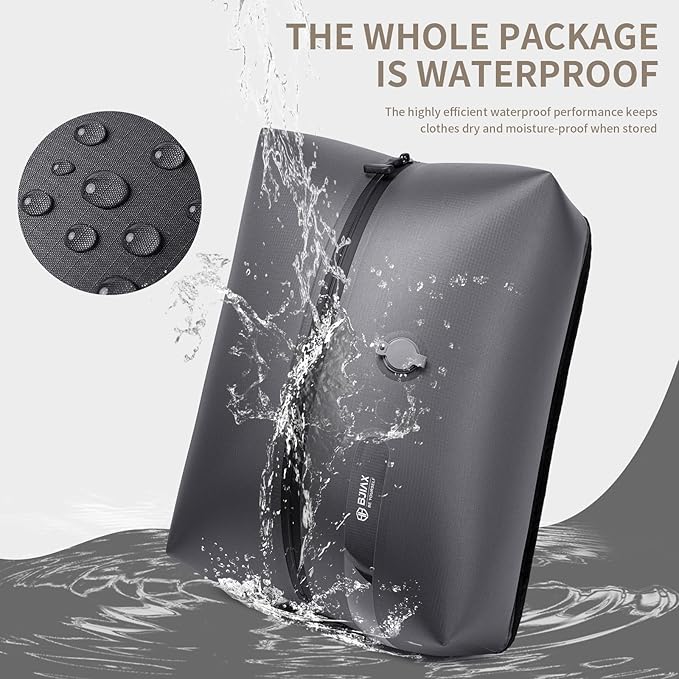 Vacuum Bags for Travel with Pump,Reusable Compression Packing Cubes to Save Space for Luggage and Backpack with IP68 Waterproof,Vacuum Seal Bags for Clothing travel（2packbag with Pump)