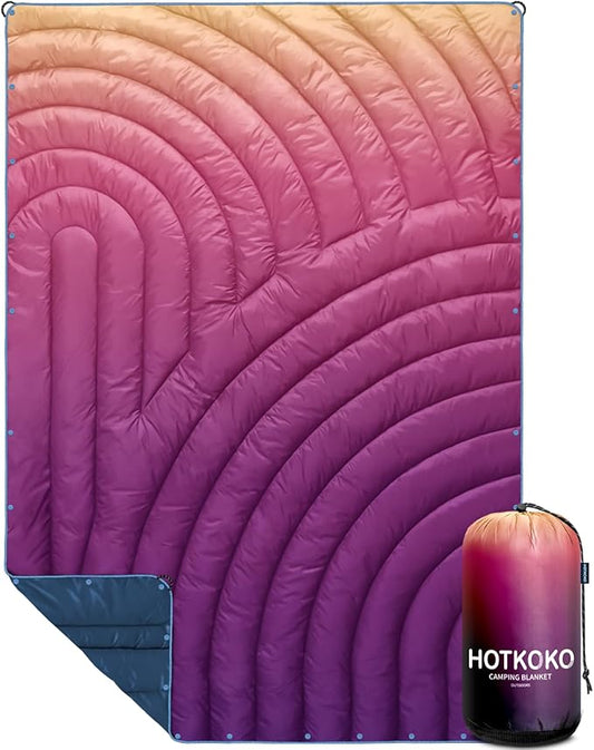 Puffy Lightweight Packable Blanket - Camping, Travel, Stadium, Hiking, Picnics