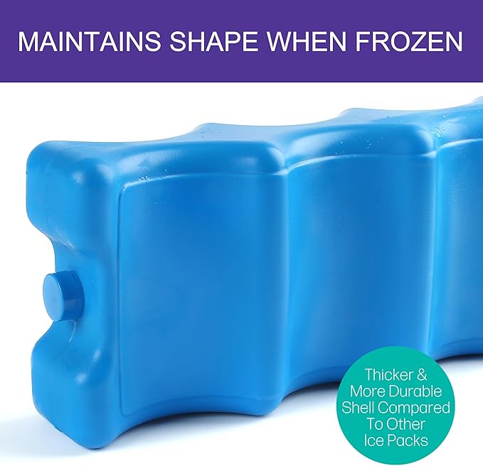 Ice Pack for Coolers, Breastmilk Bottle Storage, Lunch Box, Insulated Contoured Freezer Pack, Long Lasting Reusable Cool Pack for Beer Soda, Camping Beach Picnic