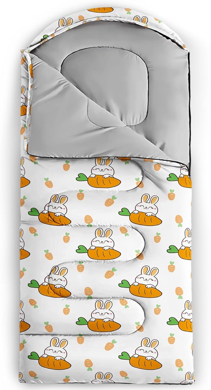 AILONEN Boys Sleeping Bag for Camping,Nautical Anchor,Lightweight & Waterproof,3 Season Warm & Cool Weather,Navy Blue Sleeping Bags for Kids Men Travelling,Outdoors