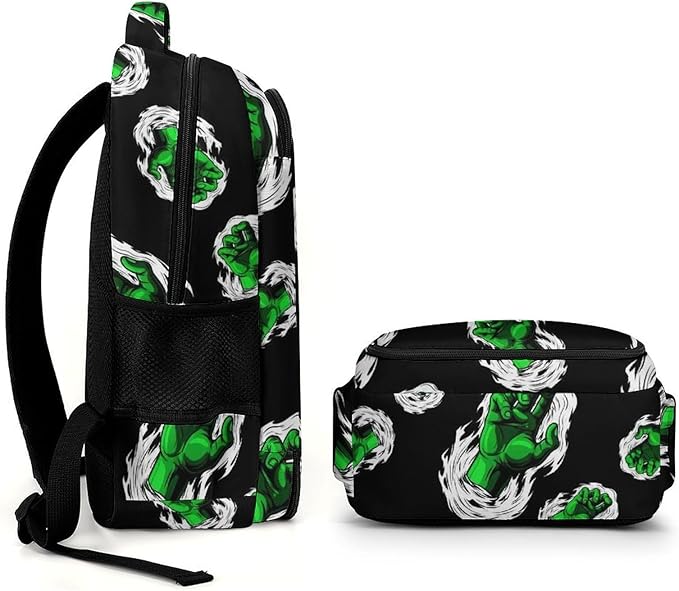 Water Resistant College Bookbag Zombie Hand Smoking WeedLeaf Leaves Art Black, Sturdy Laptop Backpack with Water Bottle Pockets for Men Women Travel Work